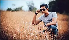 A moment of reflection amidst the beauty of the outdoors.